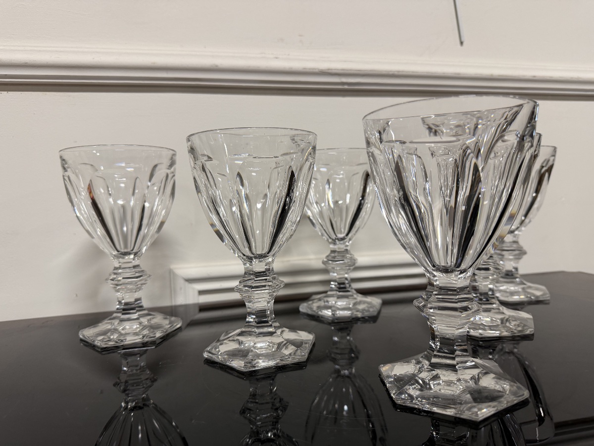 6 VERRES À EAU EN CRISTAL DE BACCARAT MODÈLE HARCOURT H: 15 cm-photo-4
