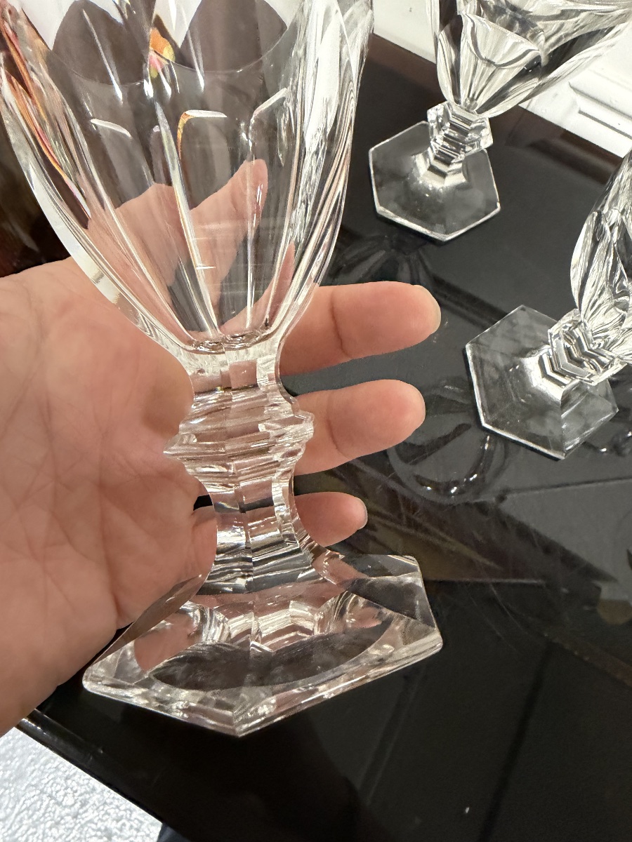 6 VERRES À EAU EN CRISTAL DE BACCARAT MODÈLE HARCOURT H: 15 cm-photo-1