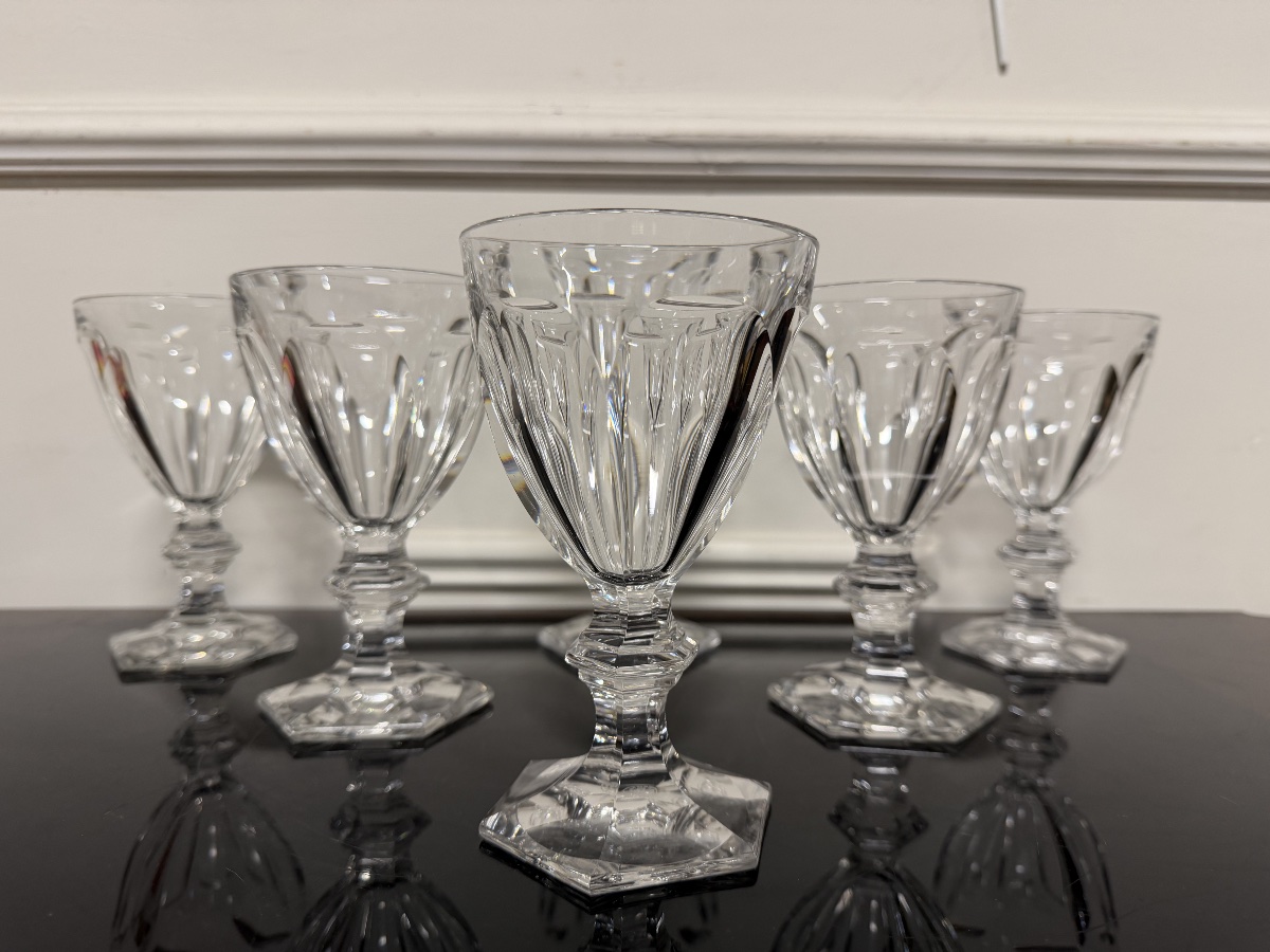 6 VERRES À EAU EN CRISTAL DE BACCARAT MODÈLE HARCOURT H: 15 cm