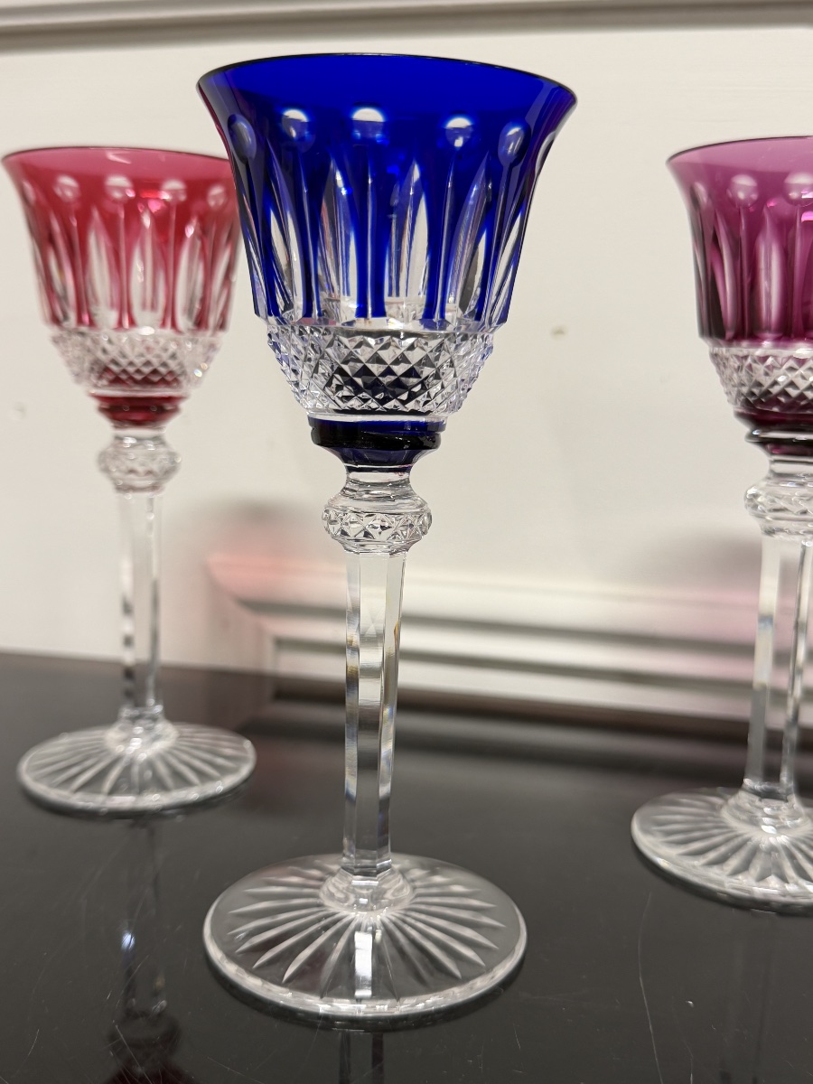 3 verres à vin en cristal de Saint Louis modèle Tommy H: 16,5 cm-photo-3
