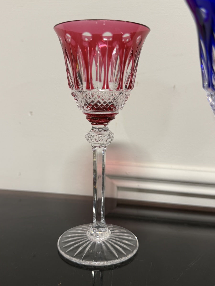 3 verres à vin en cristal de Saint Louis modèle Tommy H: 16,5 cm-photo-1