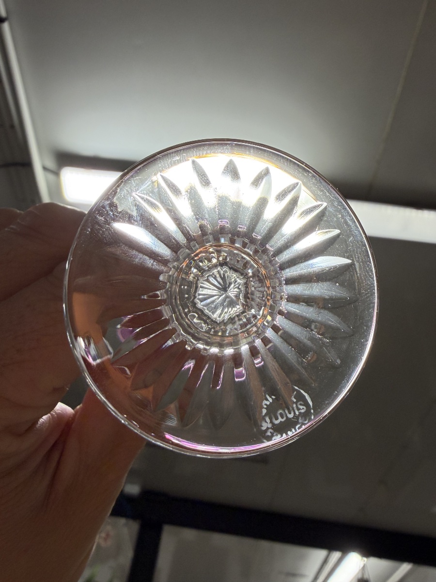 6 Saint Louis-colored Crystal Liqueur Glasses, Tommy H Model: 13.5 Cm-photo-7