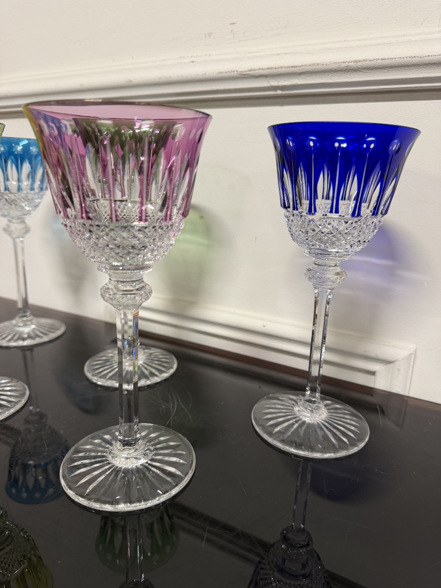 5 Saint Louis-colored Crystal Roemer Glasses, Tommy H Model: 19.6-photo-2