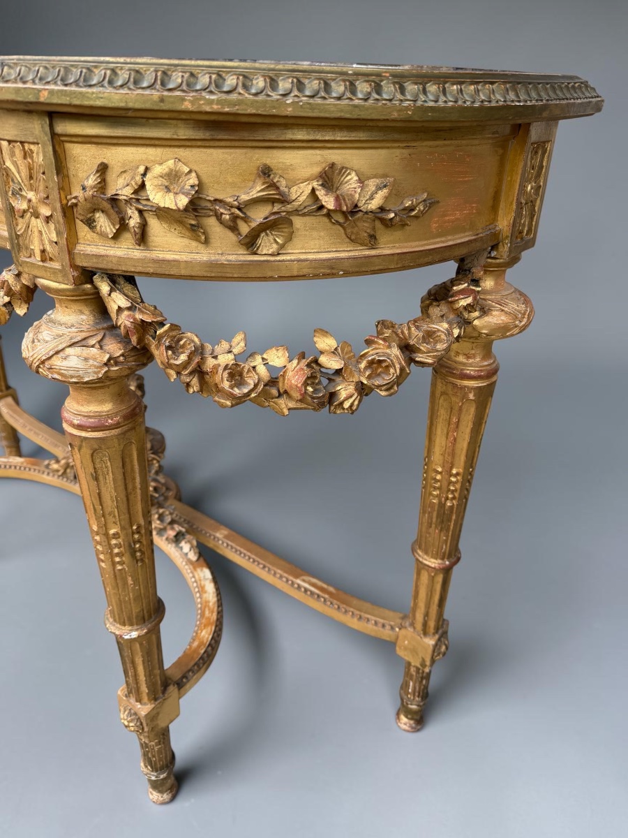 Console dorée de style Louis XVI époque fin 19ème-photo-1