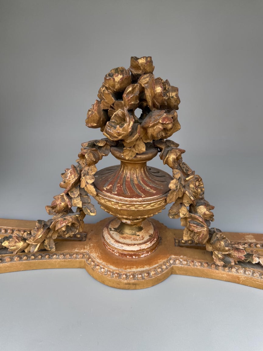 Console dorée de style Louis XVI époque fin 19ème-photo-3