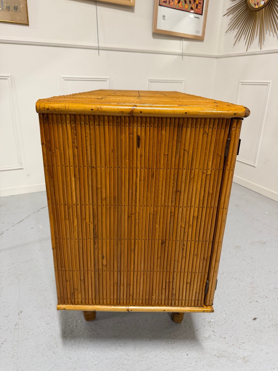 Audoux Minet Bamboo Sideboard, Circa 1960-photo-4