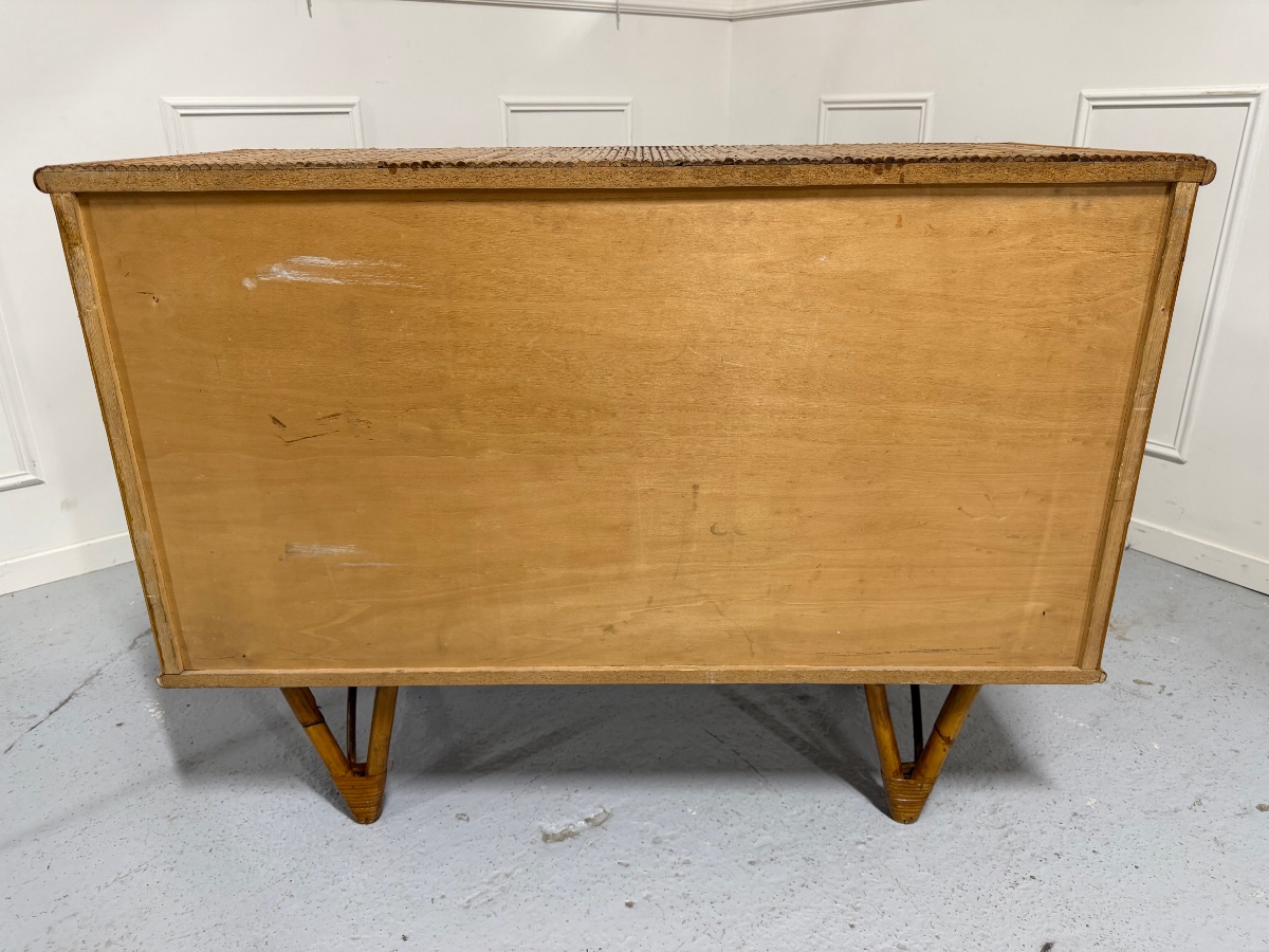 Audoux Minet Bamboo Sideboard, Circa 1960-photo-5