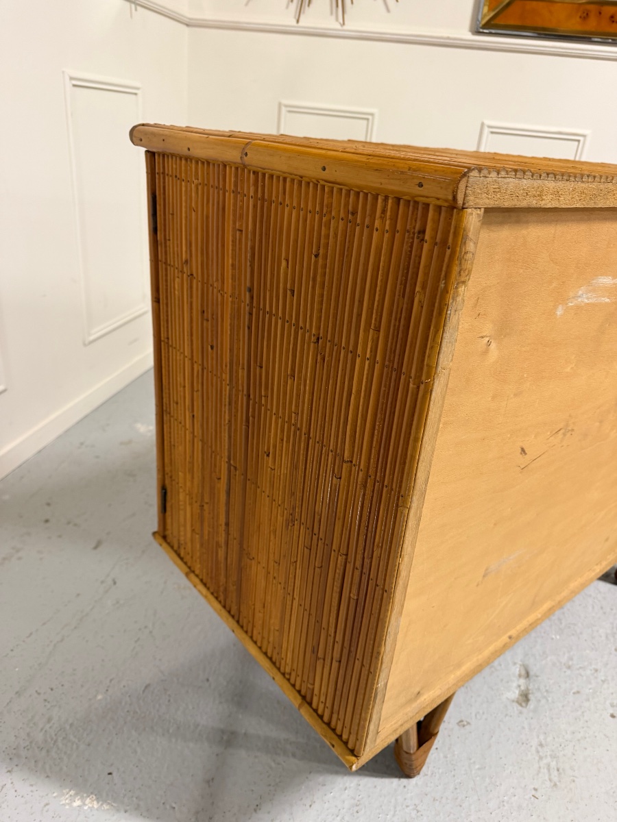 Audoux Minet Bamboo Sideboard, Circa 1960-photo-6