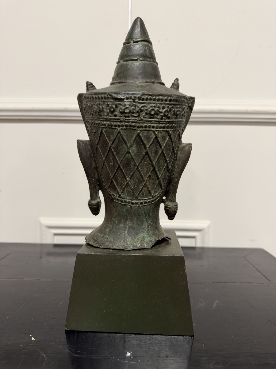 Buddha Head, Vietnam, Bien Hoa, Bronze, 20th Century-photo-4