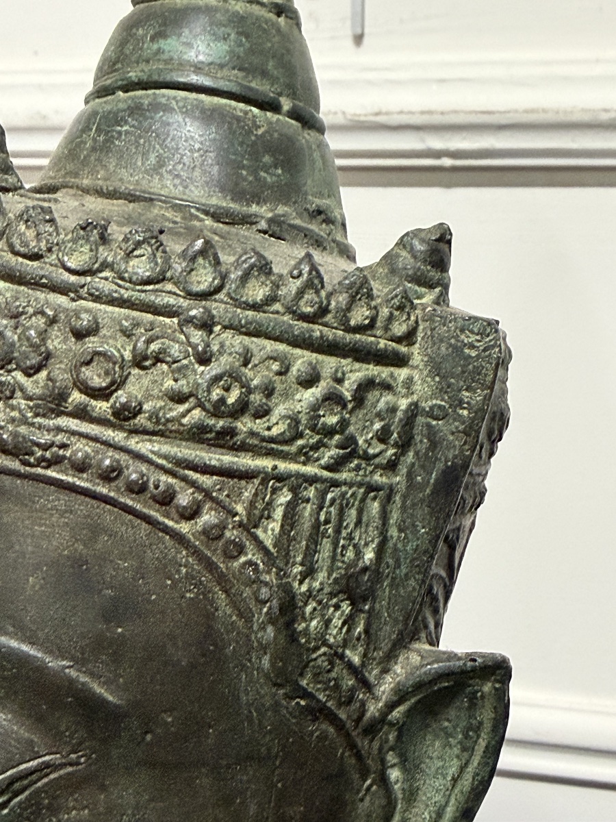 Buddha Head, Vietnam, Bien Hoa, Bronze, 20th Century-photo-4