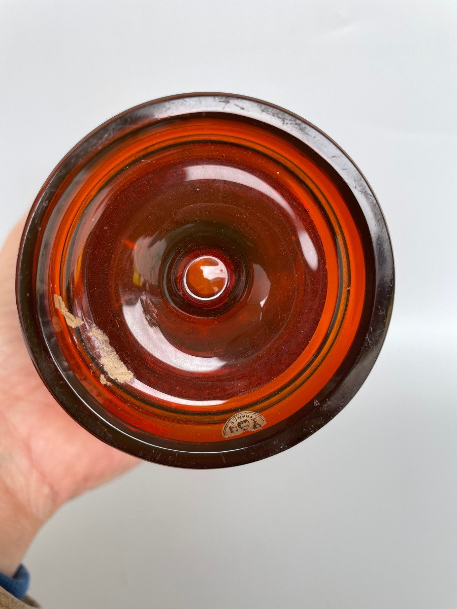 Baccarat Crystal - Amber Crystal Vase Late 19th-photo-5