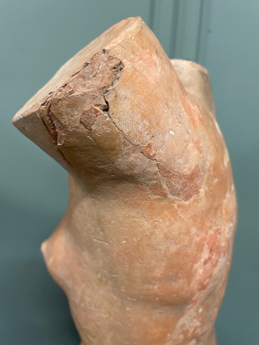 Sculpture In The Antique Torso Of Venus Terracotta Signed Henri Martinet-photo-2