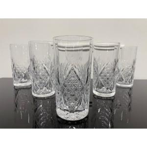 Saint Louis - Modèle Vologne 6 Verres à Orangeade H: 14 Cm