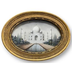 Miniature - View Of The Taj Mahal Agra India Late 19th