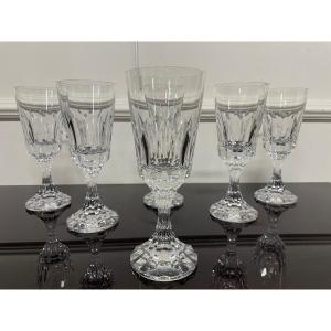 Baccarat - Modèle Assas 6 Verres à Eau En Cristal H: 19,5 Cm