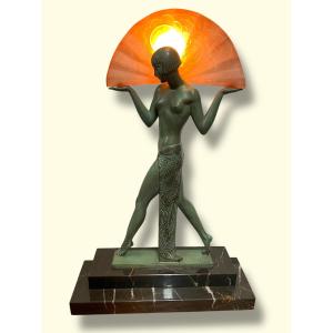 Sculpture Lampe Art déco Guerbe « Espana » Max Le Verrier