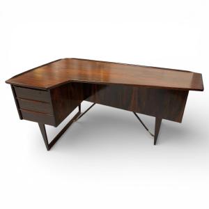 Boomerang Desk By Peter Lovig Nielsen In Rosewood Denmark Circa 1971