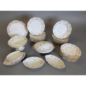 Haviland - Part Of A Porcelain Dinner Service Decorated With Garlands Of Flowers 20th C