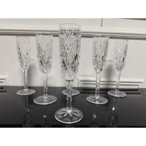 Saint Louis - 6 Champagne Flutes Florence Model