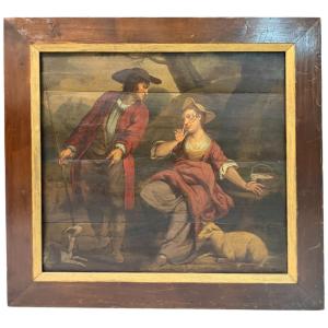 Woodwork Painting - Romantic Scene From The Late 18th To Early 19th Century