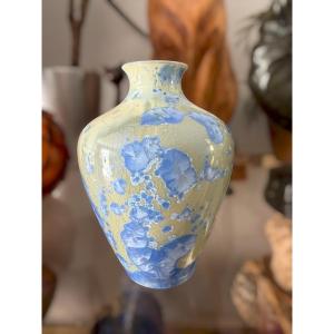 Sevres - Petit vase en porcelaine à décor de cristallisation circa 1900