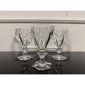 3 VERRES À EAU EN CRISTAL DE BACCARAT MODÈLE HARCOURT H: 15 cm