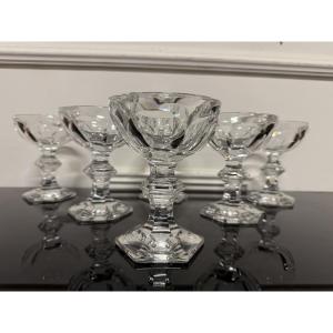 6 COUPES À CHAMPAGNE EN CRISTAL DE BACCARAT MODÈLE HARCOURT H: 13 CM