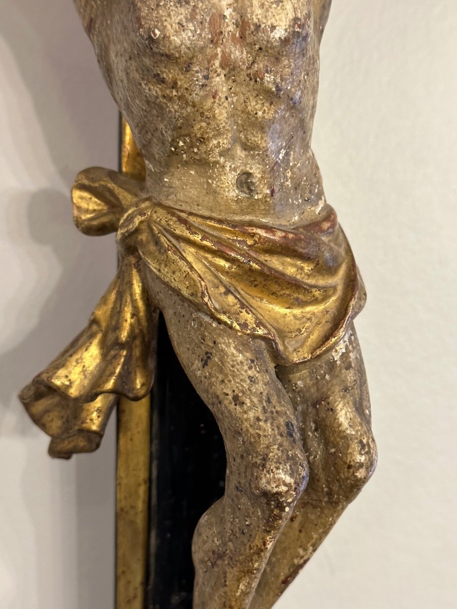 Crucifix En Bois Sculpté Polychrome, Travail Catalan XVIIIème-photo-4