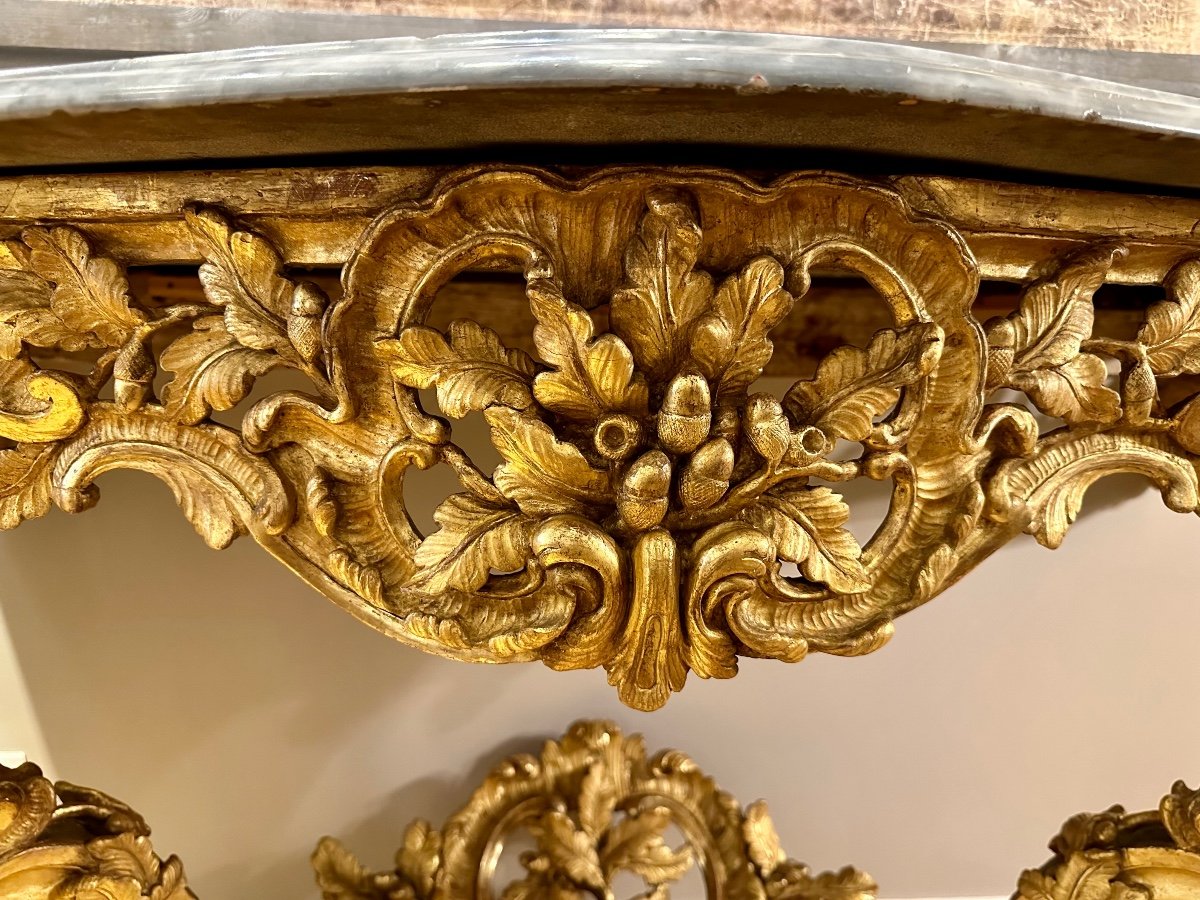 Grande Console En Bois Doré Provence,  Epoque 18ème-photo-3