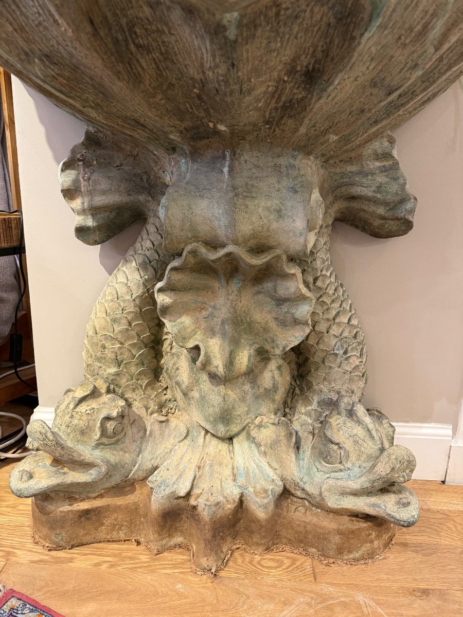 Large Louis XV Style Bronze Wall Fountain Late 19th Century-photo-3