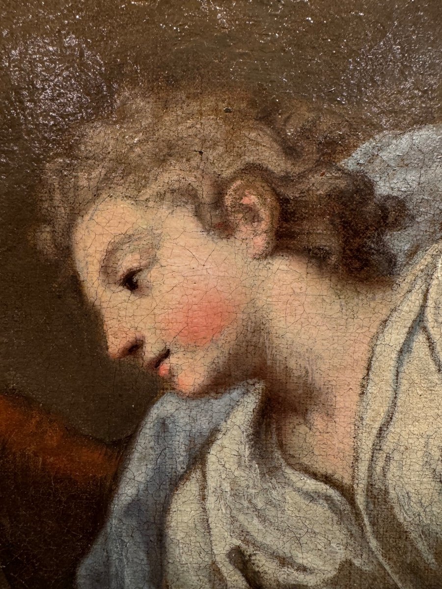 "the Angel Of The Annunciation" Hst Italian School Circa 1700-photo-4