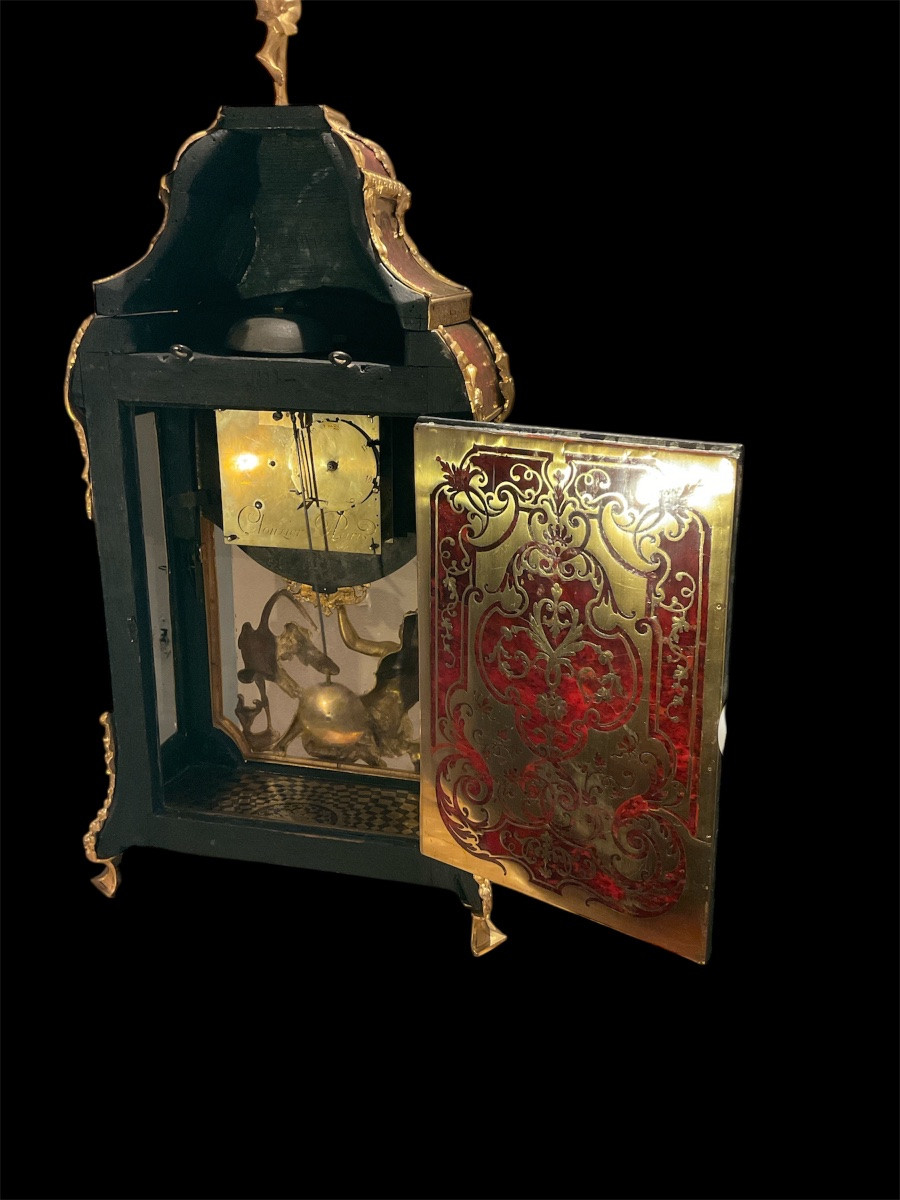 Important Cartel En Marqueterie Boulle Signé « Clouzier à Paris ». Epoque Louis XIV. -photo-3