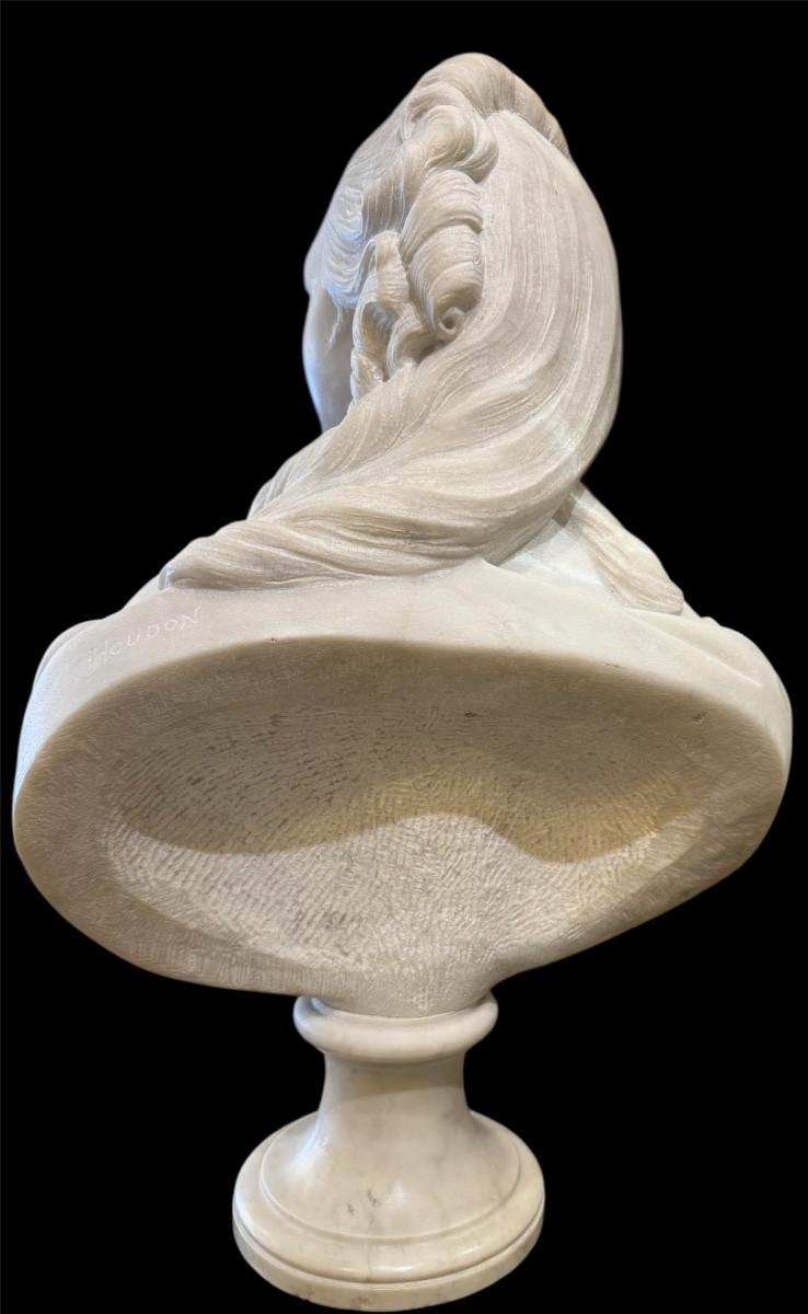 Bust Of The Countess Of Barry In White Marble. Late 19th Century.-photo-6