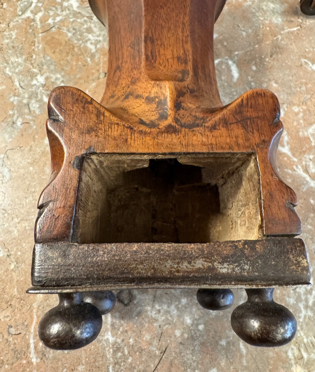 Moulin à Café modèle dit "Moulin Louis XIV" en Noyer époque XVIIIème siècle-photo-4