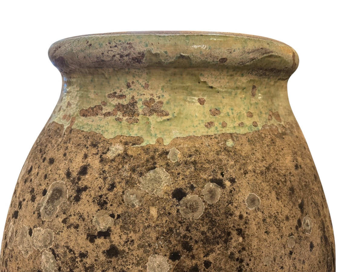 Late 18th Century Biot Olive Jar In Glazed Terracotta. Height 80cm;-photo-3