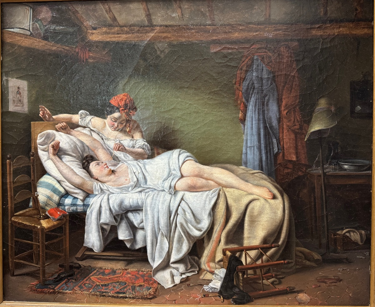 Pierre Duval-lecamus (1790-1854) Hst "an Awakening" 65x54cm