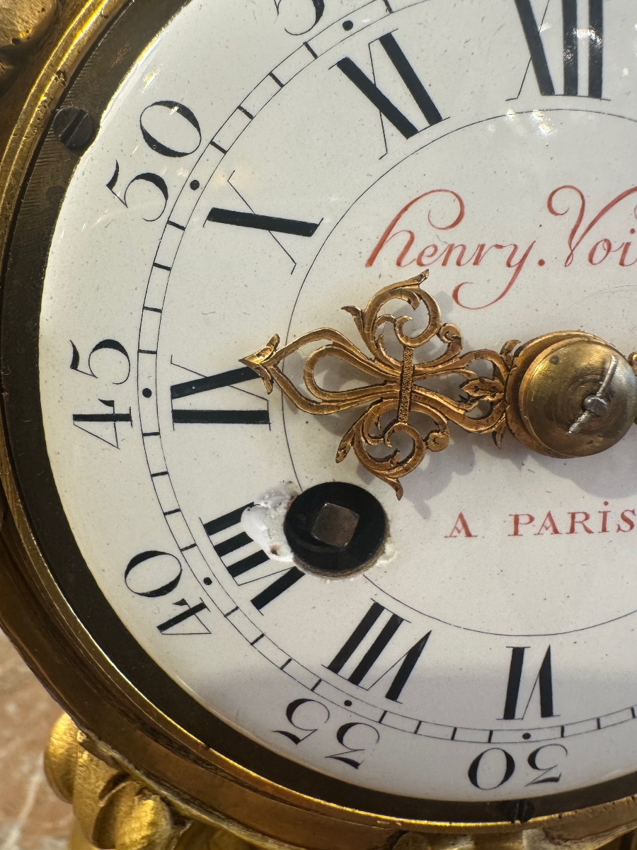 Small Louis XV Style Clock In Gilt Bronze, Circa 1880-photo-7