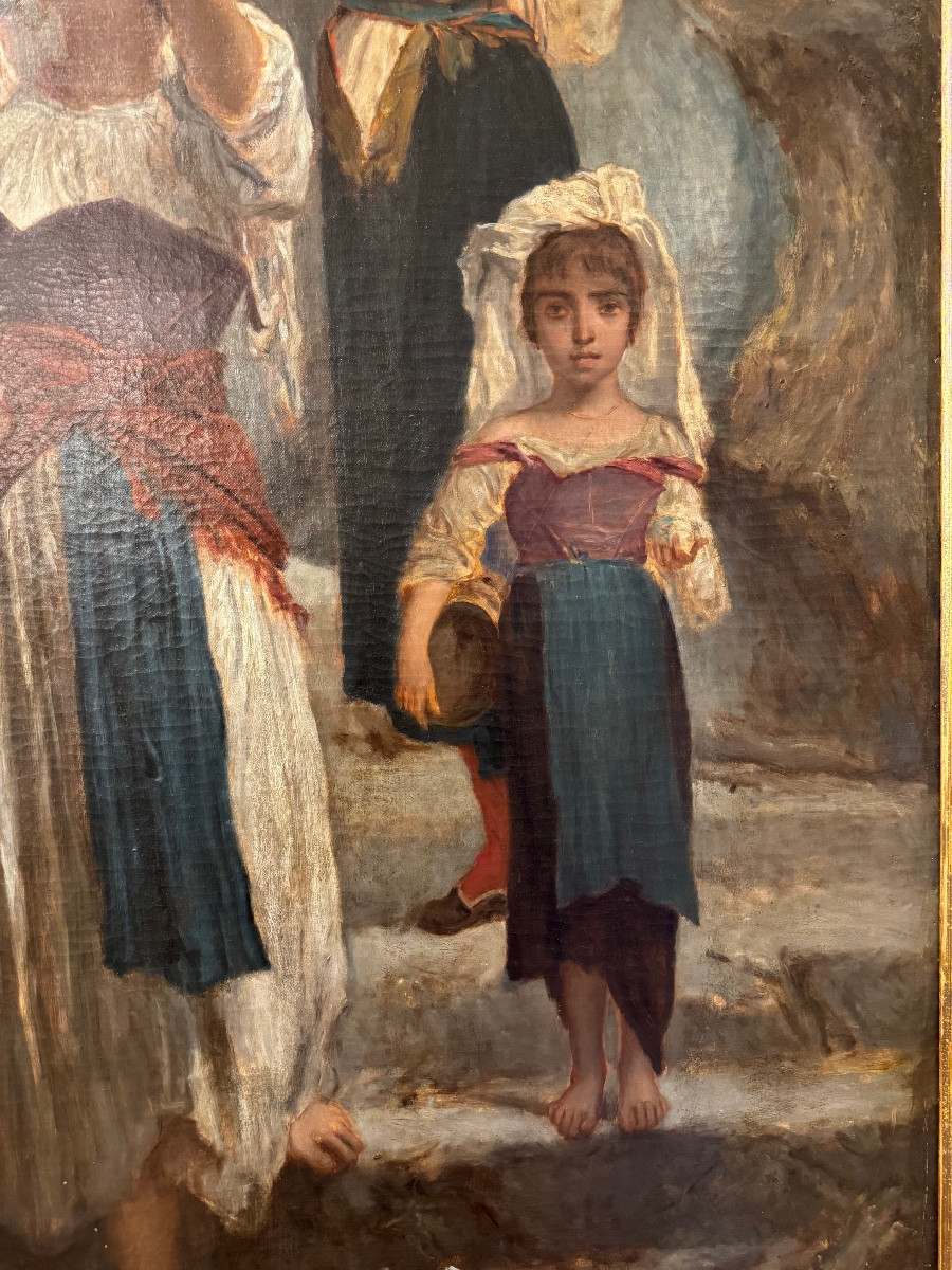 Large Hst "the Water Carriers" After Ernest Hebert's "the Cervarolles"-photo-3
