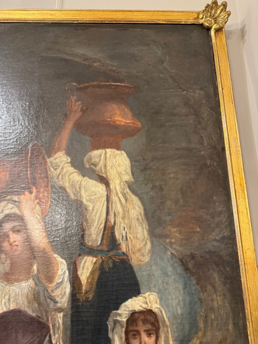 Large Hst "the Water Carriers" After Ernest Hebert's "the Cervarolles"-photo-6