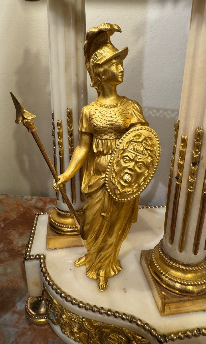 Pendule-Régulateur Epoque Louis XVI "Allégorie de La Guerre et la Paix" signé Lechopié-photo-2