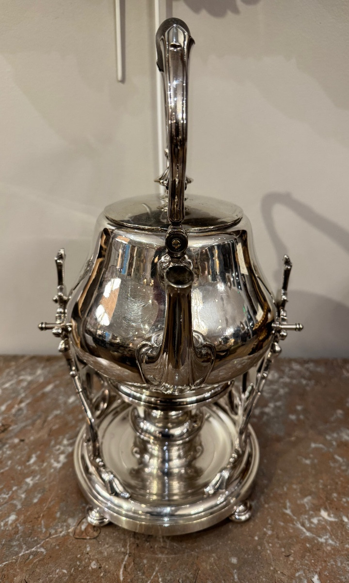 Christofle Samovar Tea Fountain, Silver-plated Metal Teapot-photo-3