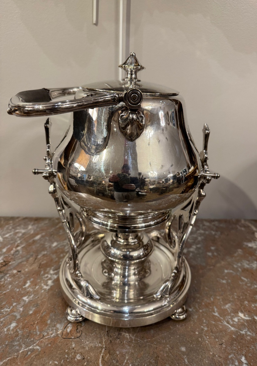 Christofle Samovar Tea Fountain, Silver-plated Metal Teapot-photo-4