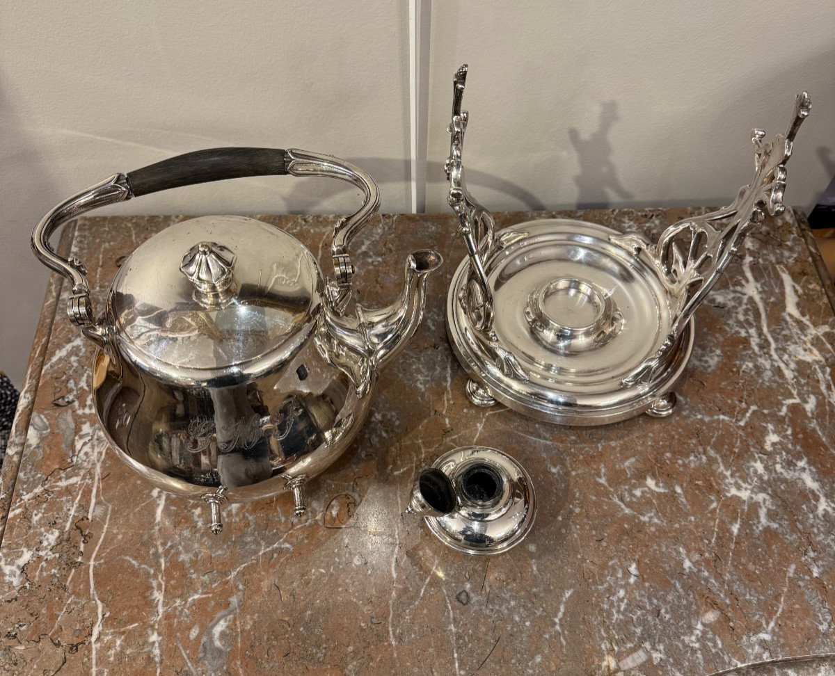 Christofle Samovar Tea Fountain, Silver-plated Metal Teapot-photo-1