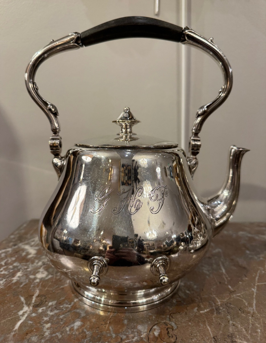 Christofle Samovar Tea Fountain, Silver-plated Metal Teapot-photo-2
