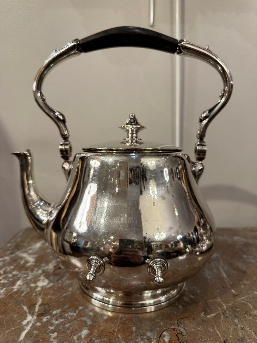 Christofle Samovar Tea Fountain, Silver-plated Metal Teapot-photo-3