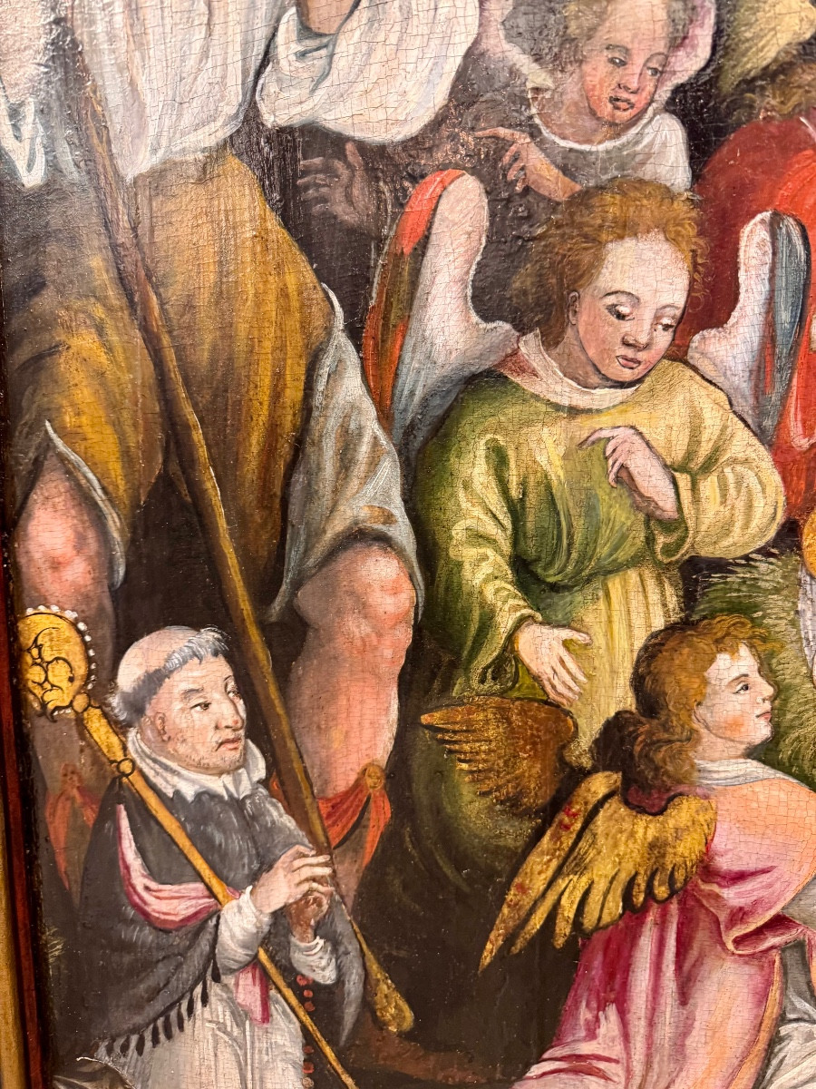 Northern School, 16th Century. Nativity Scene. Large Oil On Panel.-photo-4
