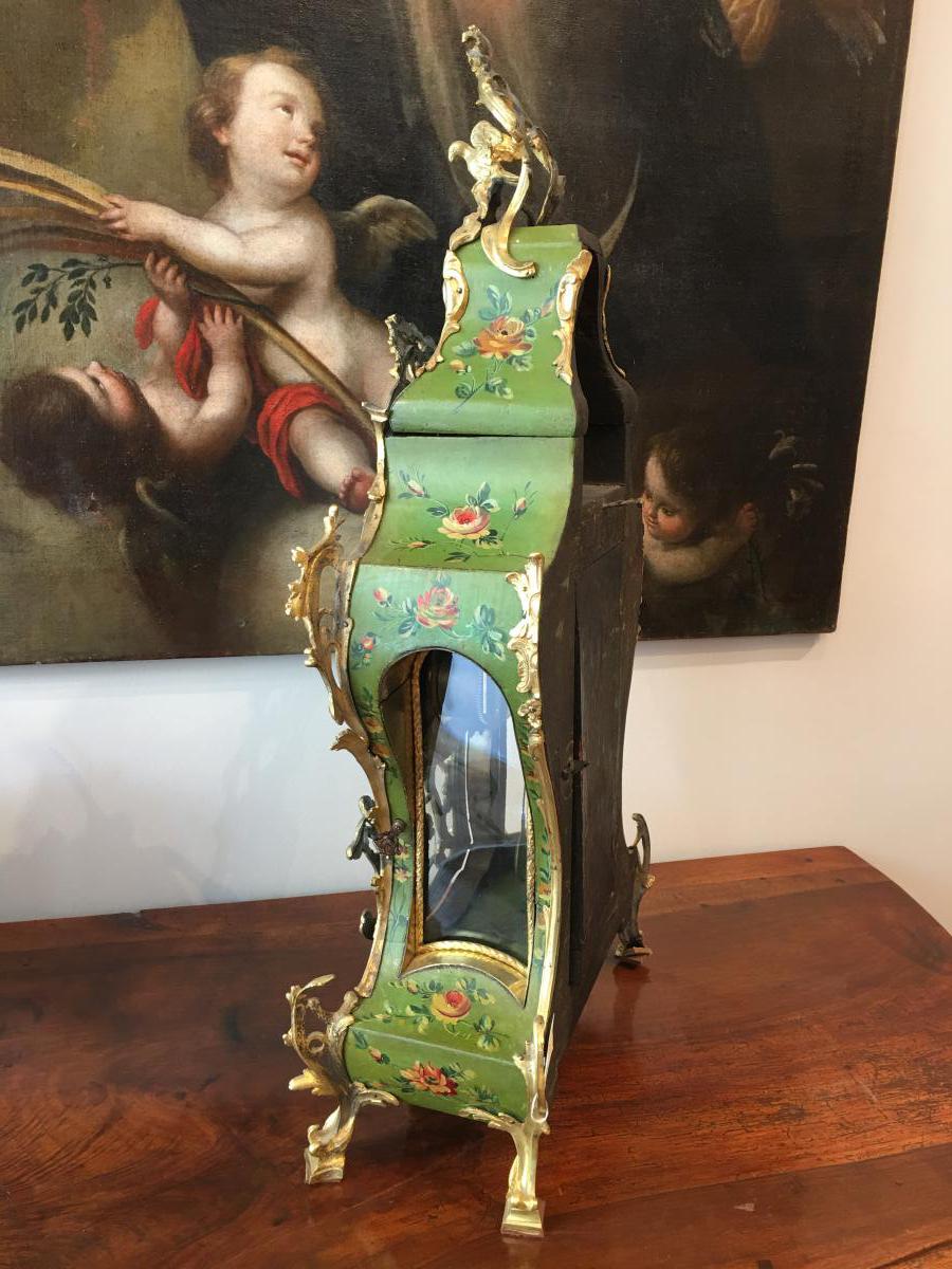 Grand cartel et son socle en vernis martin Epoque Louis XV-photo-4