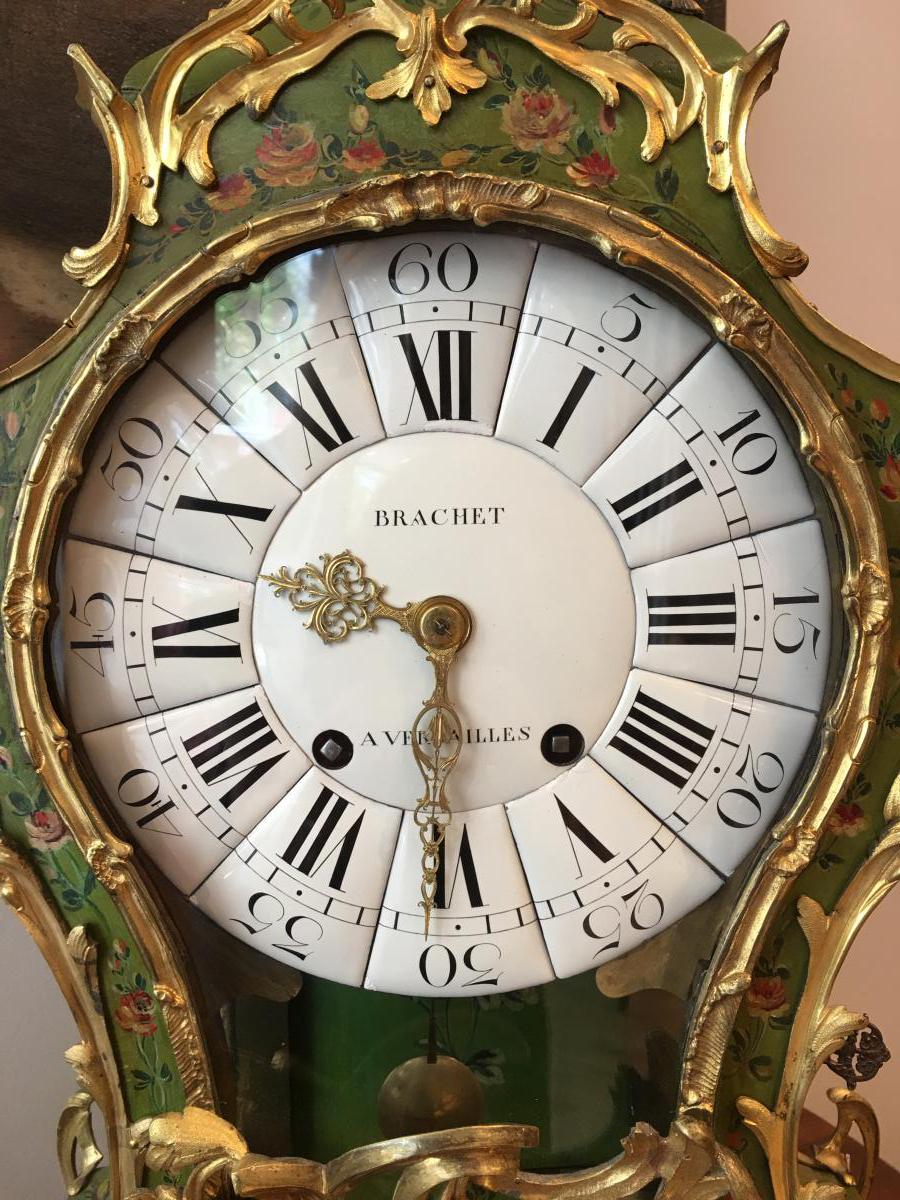 Grand cartel et son socle en vernis martin Epoque Louis XV-photo-1