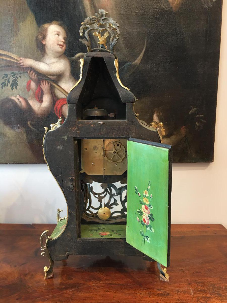 Grand cartel et son socle en vernis martin Epoque Louis XV-photo-4