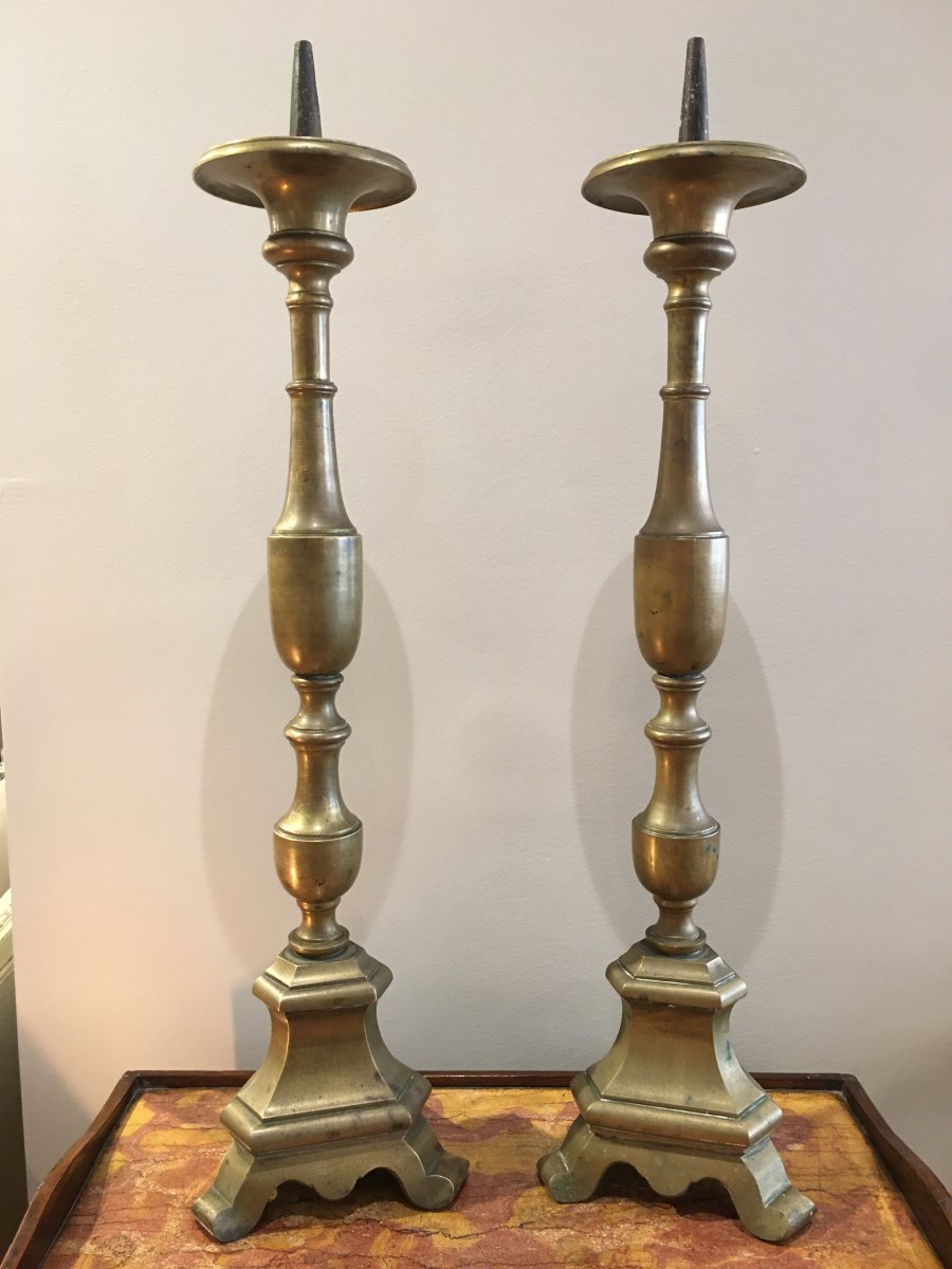 Pair Of 17th Century Brass Candlesticks